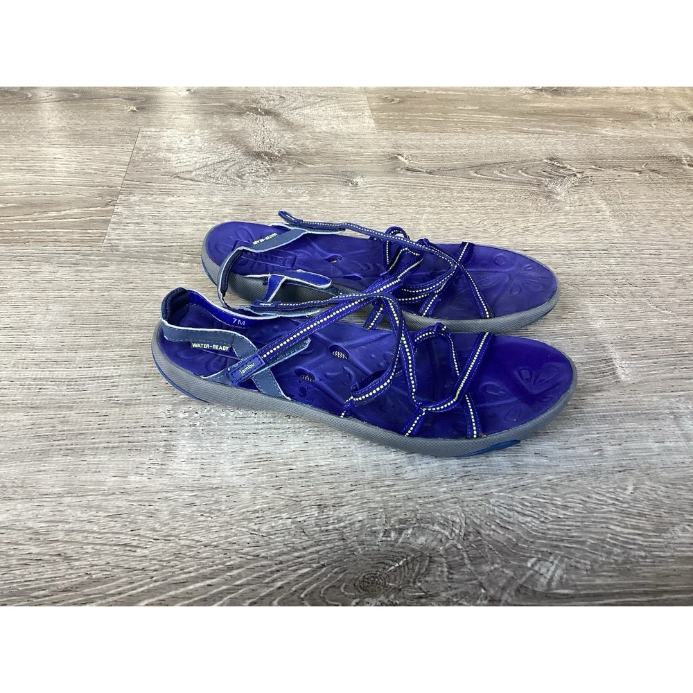 Jambu All Terra Design Blue Strappy Hiking Sandals Womens Size 7 M Vegan Sporty